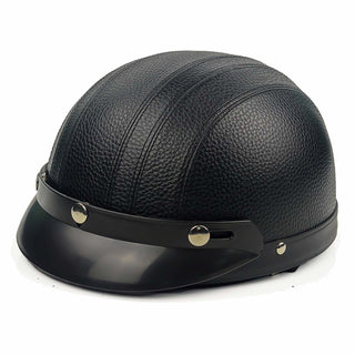 Glänzender Vintage Retro Halbgesichts Motorradhelm