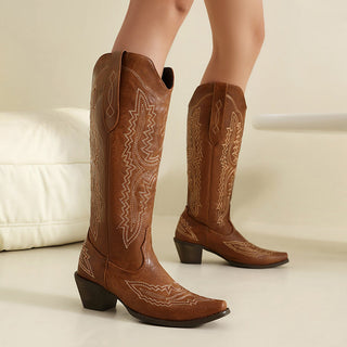 Verzierte Overknee-Stiefel für Damen | Winter