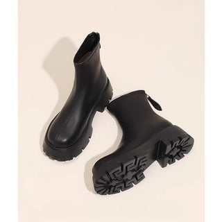 Damen-Chelsea-Winterstiefeletten mit klobiger Sohle | Moderne