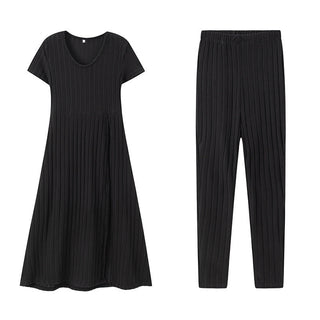 Damen Warme Winter Strickkleid Set | Zweiteiler