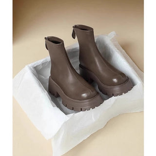 Damen-Chelsea-Winterstiefeletten mit klobiger Sohle | Moderne