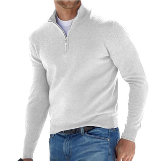 Herren Viertelreißverschluss Pullover | Schmale Passform
