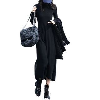 Strickkleid mit Rollkragen für Damen | Lange Ärmel