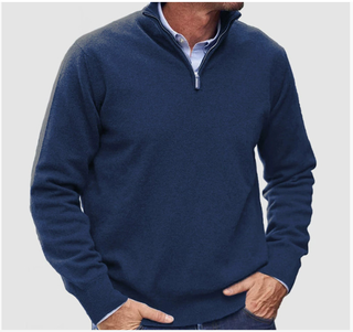 Herren Viertelreißverschluss Pullover | Schmale Passform