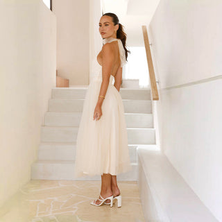 Damen-Hochzeitsgäste mit Neckholder | Midi