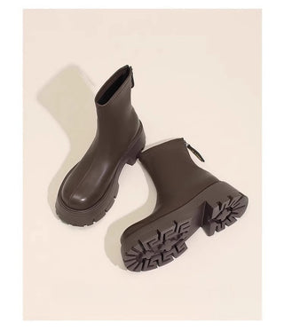 Damen-Chelsea-Winterstiefeletten mit klobiger Sohle | Moderne