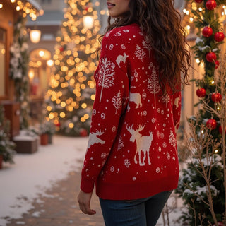 Damen Winter Weihnachtspullover | Rollkragen