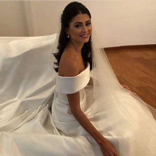 Schulterfrei-Hochzeitsgastkleid für Damen | A-Linie