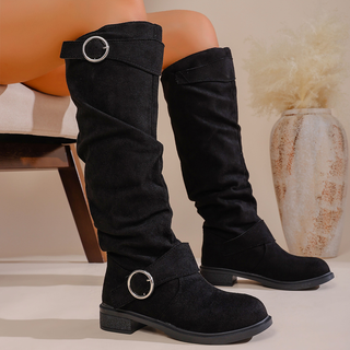 Damen-Overknee stiefel mit Blockabsatz Mit Schnalle | Winter