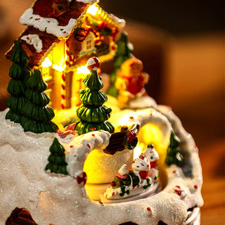 Festliche Weihnachts Schneehaus mit LED-Lichtern und Musik