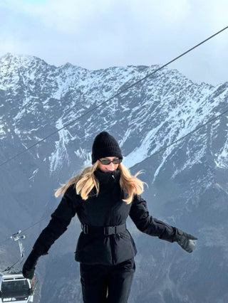 Winter Skijacke Damen | Mit Kapuze und Gürtel