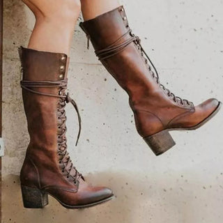 Stilvoll Schnürstiefel für Damen | Blockabsatz