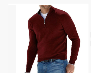 Herren Viertelreißverschluss Pullover | Schmale Passform