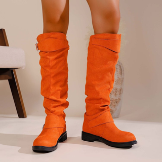 Damen-Overknee stiefel mit Blockabsatz Mit Schnalle | Winter