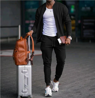 Zweiteiliges Set für Herren mit  Reißverschluss | Schmaler Passform