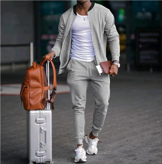 Zweiteiliges Set für Herren mit  Reißverschluss | Schmaler Passform