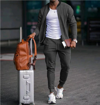 Zweiteiliges Set für Herren mit  Reißverschluss | Schmaler Passform