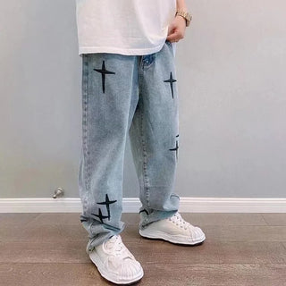 Baggy Jeans mit Aufdruck für Herren | Trendig