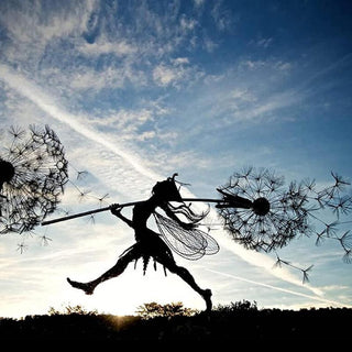 Verzauberte Feen Skulptur Für Draußen