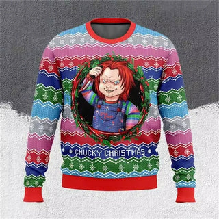 Unisex Horror Motiv Weihnachtspullover | Langarm