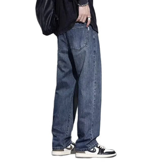 Verwaschene Baggy Jeans mit geradem Bein für Herren | Stilvoll