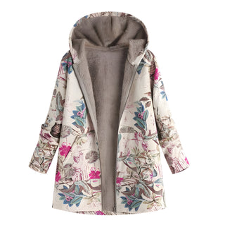 Damen Gedruckt Winterjacke | Mit Kapuze