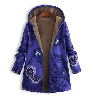 Damen Gedruckt Winterjacke | Mit Kapuze