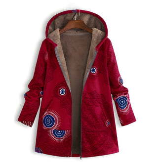 Damen Gedruckt Winterjacke | Mit Kapuze