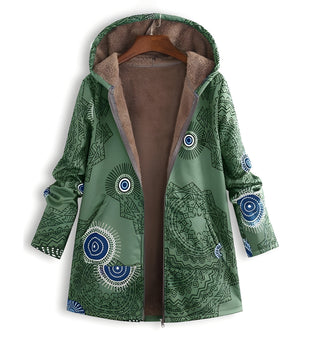 Damen Gedruckt Winterjacke | Mit Kapuze