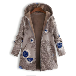 Damen Gedruckt Winterjacke | Mit Kapuze