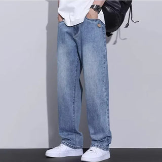 Verwaschene Baggy Jeans mit geradem Bein für Herren | Stilvoll