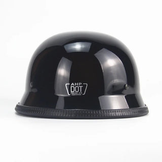 Klassischer Schwarzer Motorrad-Halbhelm