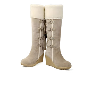 Warme Damen-Winterstiefel | Keilabsatz