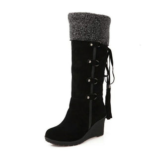 Warme Damen-Winterstiefel | Keilabsatz