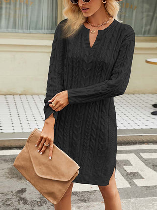 Mini Winter Strickkleid für Damen | Strukturiert