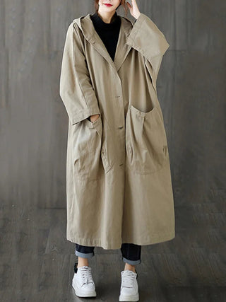 Übergroß-Trenchcoat für Damen | Mit Kapuze