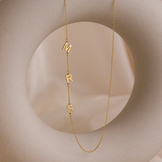 Damen Halskette mit Buchstaben – Initialen Kette in Gold, Silber oder Roségold Optik