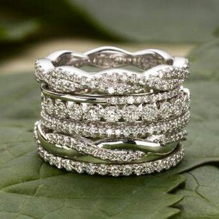 Mehrreihiger Silberring für Damen – Funkelnder Zirkonia Statement Ring