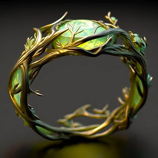 Damenring mit Grünem Stein – Goldfarbener Ring im Natur-Design