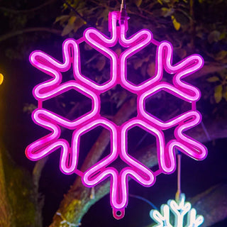 Weihnachts-Lichter Dekorationen im Schneeflocken-Design