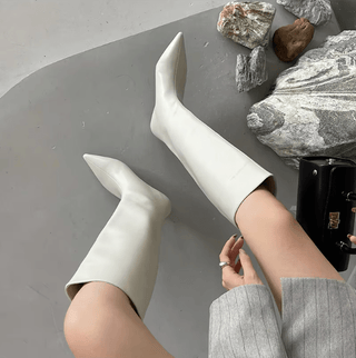 Damen Overknee Stiefel mit spitzer Zehenpartie | Winter