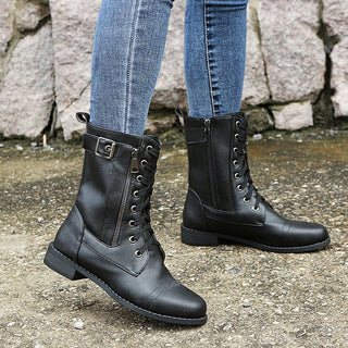 Klassische Damen Mittlere Wade Stiefel | mit Niedrigem Absatz