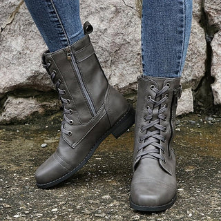 Klassische Damen Mittlere Wade Stiefel | mit Niedrigem Absatz
