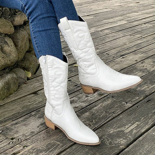 Modische Cowboy-Stiefel für Damen | Spitz Zulaufend